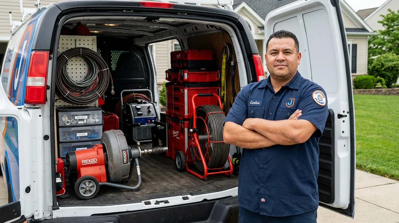 Professional drain cleaning equipment and Johns Plumbing LLC plumber in Ely